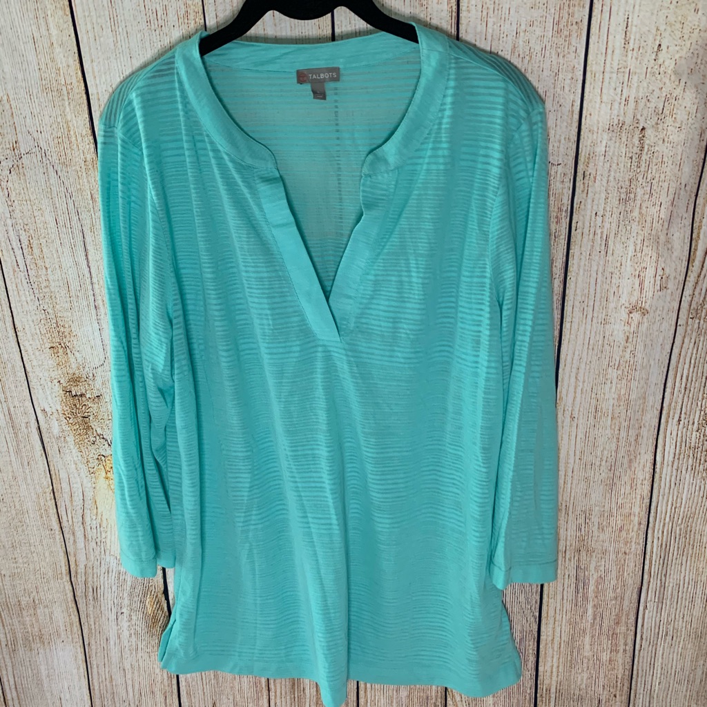 Talbots Split Neck Top